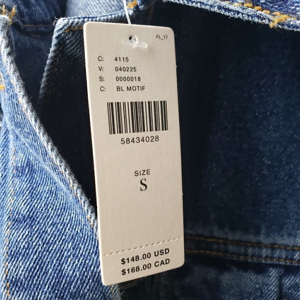 ANTHROPOLOGIE Evanna Dip-Dyed Trucker Blue Denim Button Jacket - Picture 9 of 11